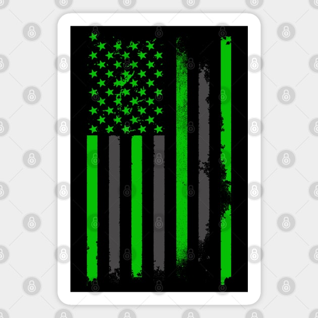 Green US Flag Magnet by Etopix